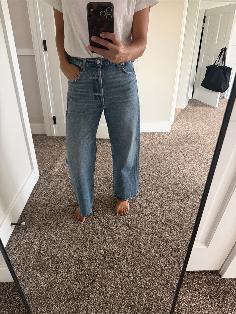 Citizens Of Humanity Wide-Leg Boyfriend Jeans in Light Blue